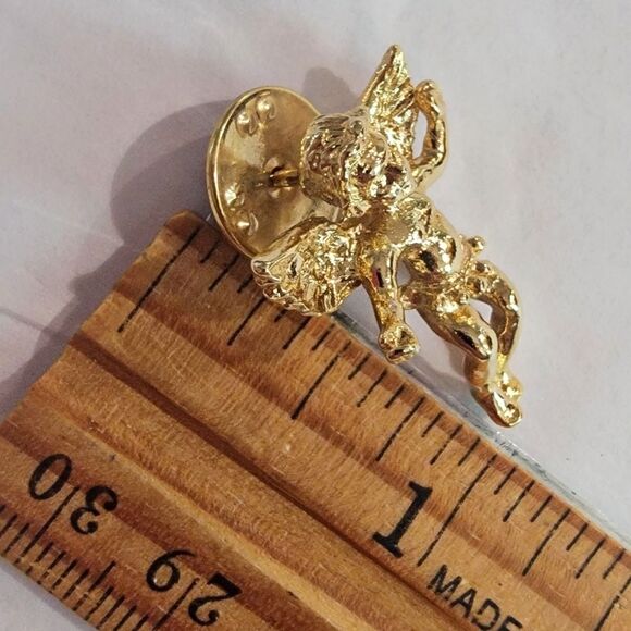 Authentic Kirk's Folly Golden Cherub Angel Pin Signed #KirksFolly 1" #NWOT - Picture 6 of 6